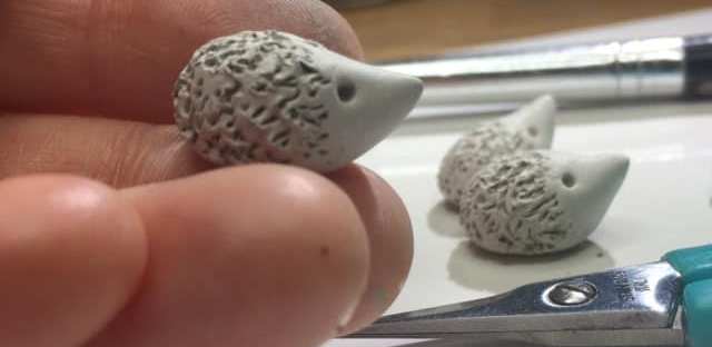 Silver clay hedgehog